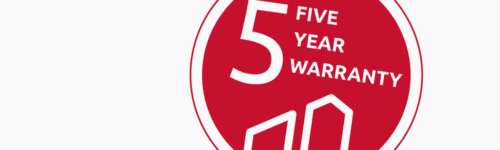 Red, circular Marantec logo with the inscription ‘5-year guarantee’
